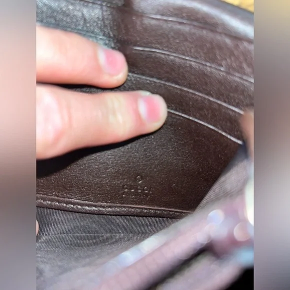 GUCCI Micro Guccissima GG Pattern Long Bifold Wallet Leather Black Gold - Picture 15 of 16